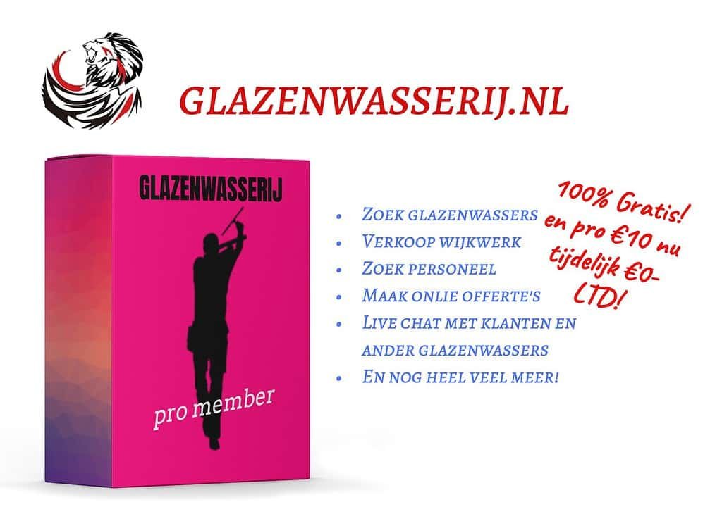 Afbeelding van een glazenwasser met emmer en raam.