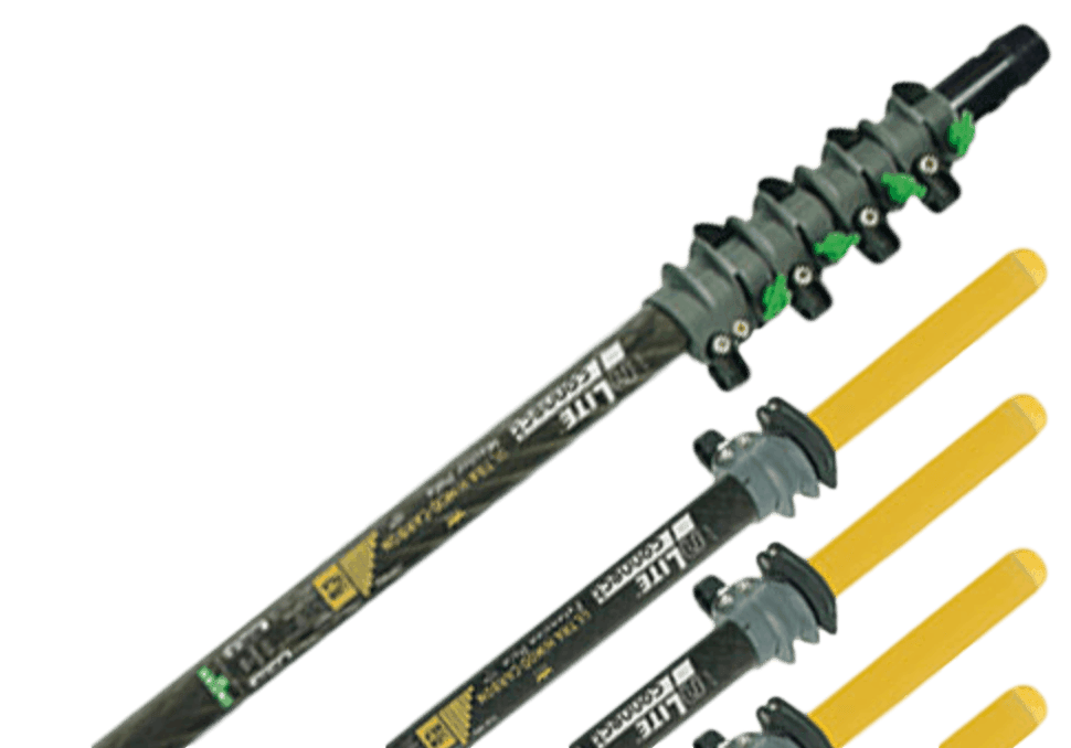 Veiligheidshandgreep voor glazenwasser met bevestigingsmaterialen.